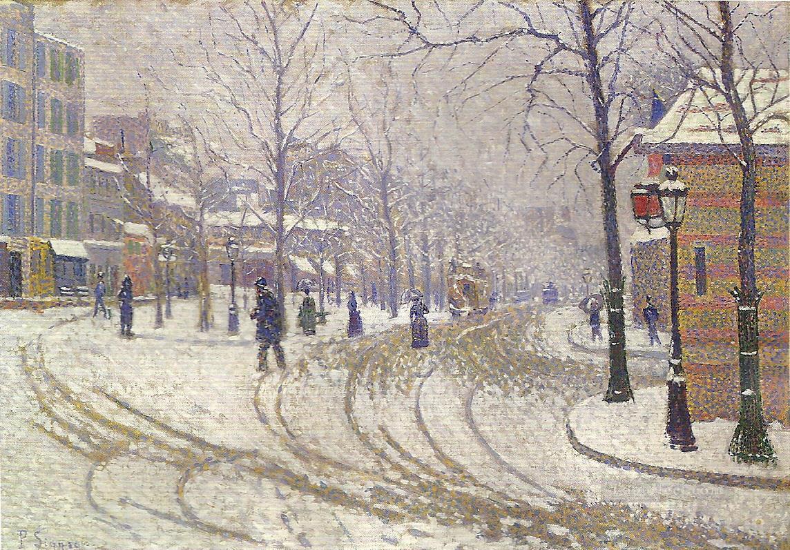 Paul Signac SNOW BOULEVARD DE CLICHY PARIS Oil Paintings
